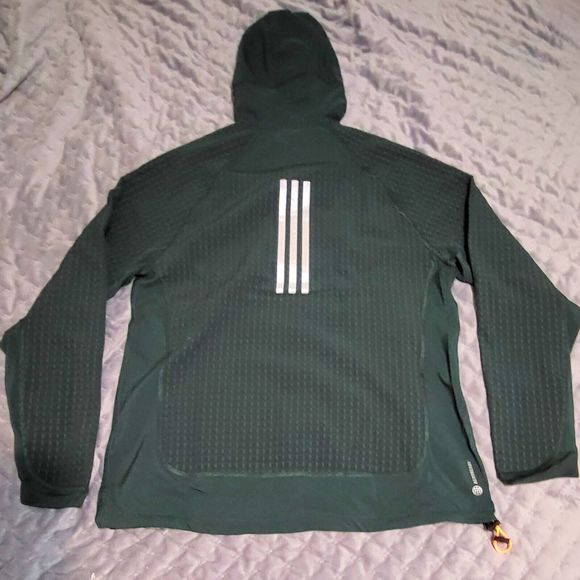 NWT Adidas Sm X-City Soft Shell Hooded Running Jacket Shadow Green - Picture 9 of 11